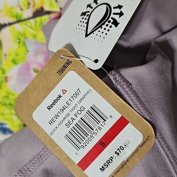 Reebok Lavender High-Waisted Tights Size Small New - Picture 5 of 8